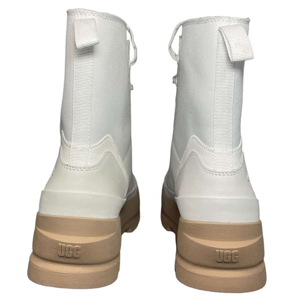 ⚡️SOLD⚡️Ugg The Lug Boots Leather Canvas Combat Waterproof Bright White - Picture 3 of 16